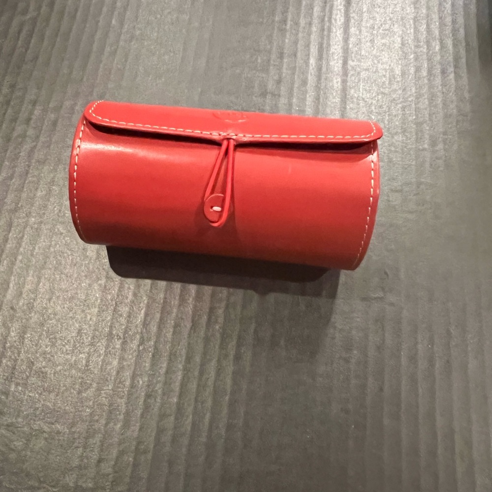 Leeman red leather jewelry caddy, new, never used